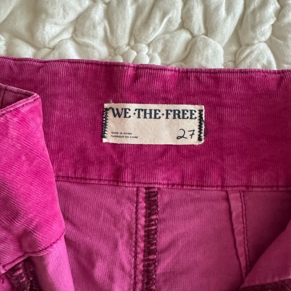 We The Free Jayde Cord Flare Jeans by Free People || MAGENTA - Picture 5 of 6